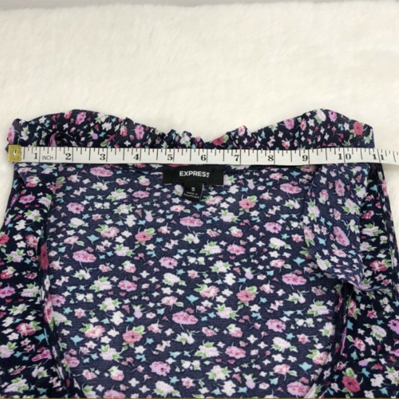Express Sleeveless Ruffle Floral Blouse Size Small - Picture 6 of 7